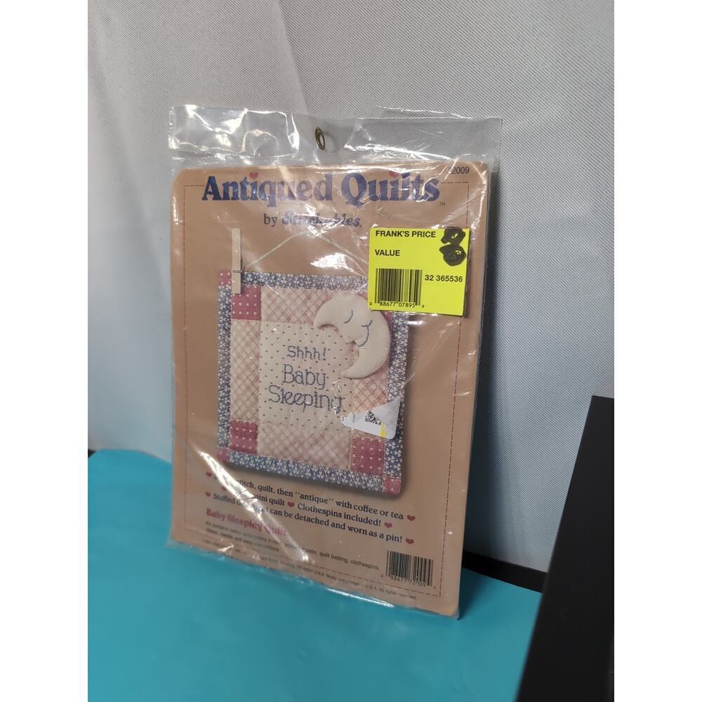 Vintage Antiqued Quilts By Stitchables Shh Baby Sleeping Mini Quilt Kit 72009